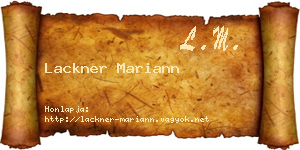 Lackner Mariann névjegykártya