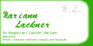mariann lackner business card